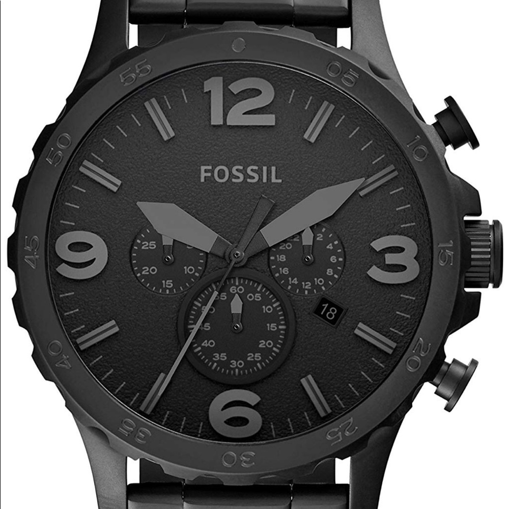 Fossil Nate Black Stainless Steel Watch